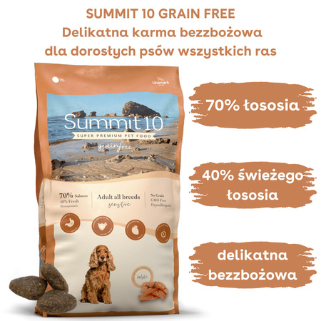 Sucha karma Grain Free Bezzbożowa Łosoś 12 kg SUMMIT 10