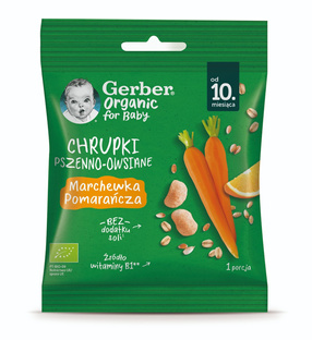 GERBER Organic Chrupki marchew. pomarańcza 7g