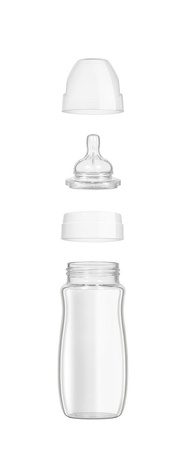 WEE BABY Butelka PP z szeroką szyjką 150ml biały