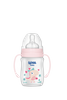 WEE BABY Butelka PP z uchwytem i szeroką szyjką 150ml róż