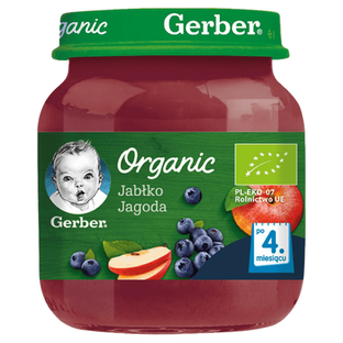 GERBER Organic jabłko-jagoda 125g