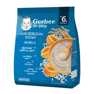 GERBER Kaszka Bezmleczna Ryżowa Morela dla niemowląt po 6. miesiącu 160g