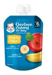 GERBER Natural Mus banan. jabłko. 80g