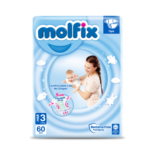 MOLFIX Pieluszki MIDI 3 (4-9 kg) 60 szt. BIG PACK