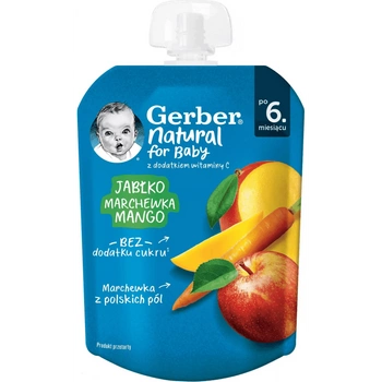 GERBER Natural Mus jabłko.mango. marchewka. 80g