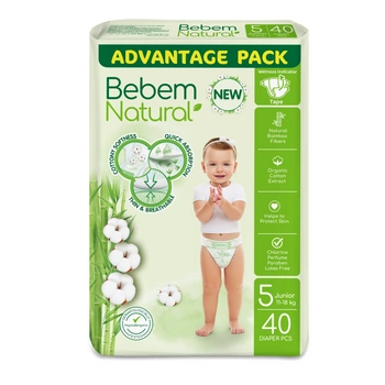 BEBEM Pieluszki bambusowe JUNIOR 5 (11-18kg) 40 szt.