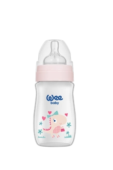 WEE BABY Butelka PP z szeroką szyjką 250ml róż