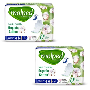 MOLPED Pure&amp;Soft Podpaski EKO E.LONG 2x6szt.