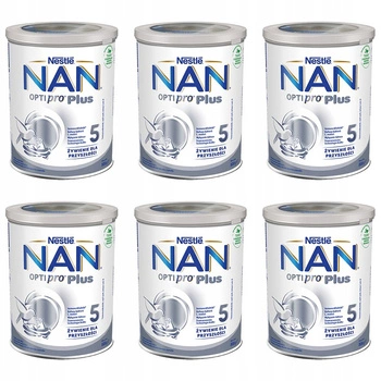 NESTLE NAN OPTIPRO PLUS 5 PRODUKT NA BAZIE MLEKA DLA MAŁYCH DZIECI 6 x 800G