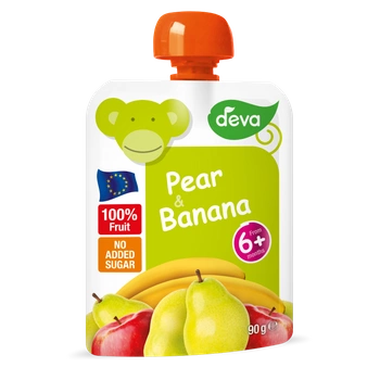 DEVA Mus owocowy gruszka i banan 90g