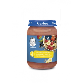 GERBER "Owsianka" banan.trusk.maliny.płat ows 190g