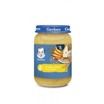 GERBER Gruszki, mango i trzy zboża 190g